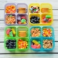 thumbnail image 3 of Youngever 8 Pack 4-Compartment Reusable Snack Box Food Containers, Bento Lunch Box, Meal Prep Containers, Divided Food Storage Containers (Rainbow Color Container), 3 of 5