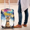 thumbnail image 4 of Happy New Year with Abyssinian Fireworks Holiday Xmas Winter 2025 Travel Luggage Cover Cat Lover Kitten Owner Gifts Suitcase Dust Protective Decor - 00025, 4 of 5