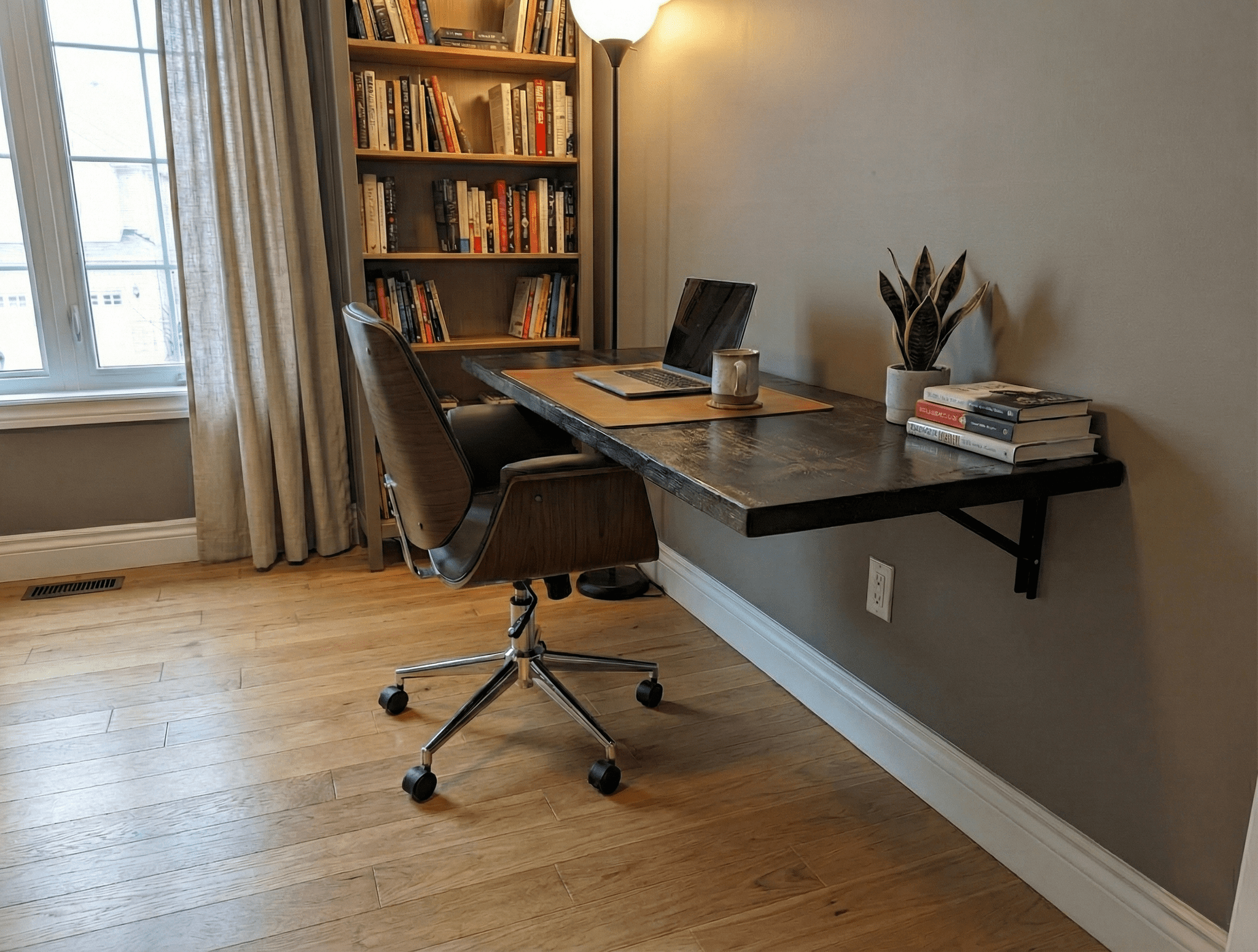 Floating Multipurpose Desk Alabaster 72 Inches