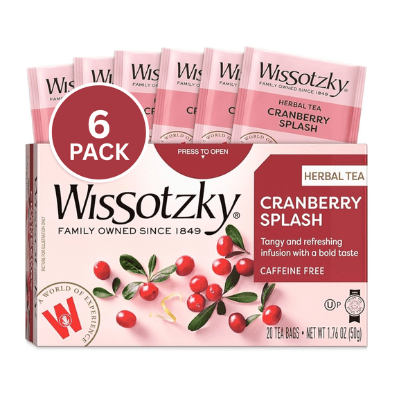 Kosher Wissotzky Cranberry Splash Tea 20 ct, Pack of 6