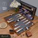 thumbnail image 2 of Set de backgammon de piel Queensell de 19 x 15 cm con 32 piezas, 2 of 9