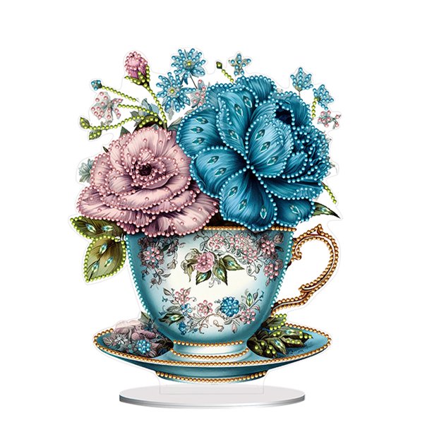 Kits de adornos de pintura de diamante para mesa de té acrílico, decoración de mesa para dormitorio