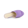 thumbnail image 4 of BLISSFUL STEP Women's Slip on Block Heel Slide Sandals Mules Lavender 9.5, 4 of 7