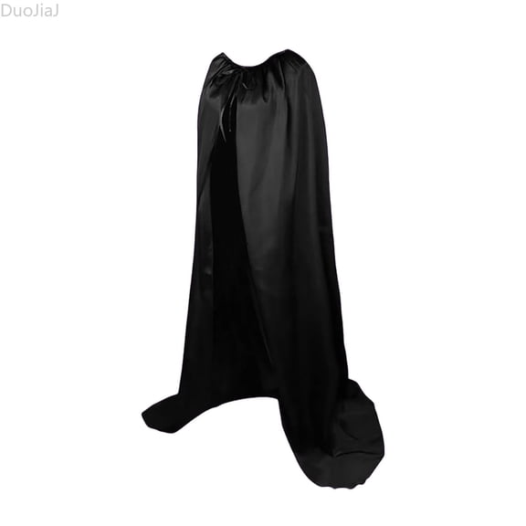 DuoJiaJ Adults Tie Cloak, Hoodless Cape Party Dress Up Outfit Black Sizes M-XL