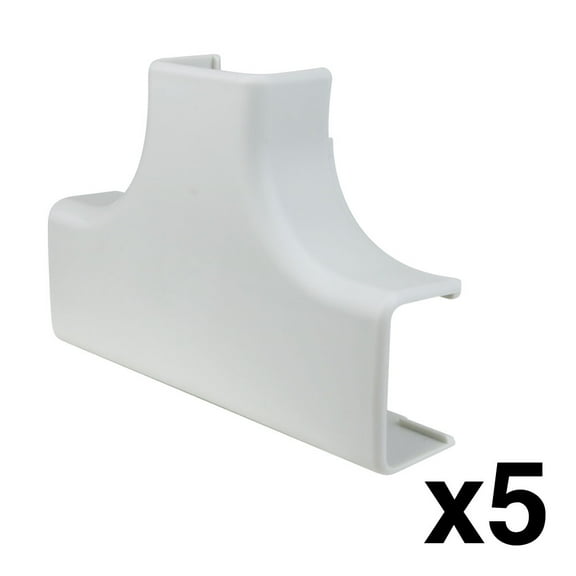 Construct Pro Raceway T-Adapters for Cable Covers, 1.38-inch (White, 5-Pack)