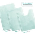 thumbnail image 4 of Nestl Set of 3 Absorbent Memory Foam Bath Mat Set Bathroom Rugs, Aqua, Large 20"x32", Small 17"x24", Contour 24"x20", 4 of 8