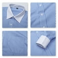 thumbnail image 4 of Cloudstyle Men's Dress Shirt Slim Fit Button Down Stripe Checked Shirt fs22, 4 of 5