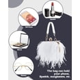 thumbnail image 5 of CAILDANL Women Ostrich Feather Tote Bag Fluffy Purse Clutch Feather Evening Handbag for Wedding, 5 of 6