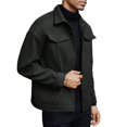 thumbnail image 3 of Men's Autumn Winter Woolen Jacket Casual Business Short Trend Coat, 3 of 6