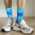 thumbnail image 4 of Uemuo Blue Shell Pattern Women's Crew Socks, Soft Durable Breathable Moisture-Wicking with Odor Control Cotton socks, 4 of 9