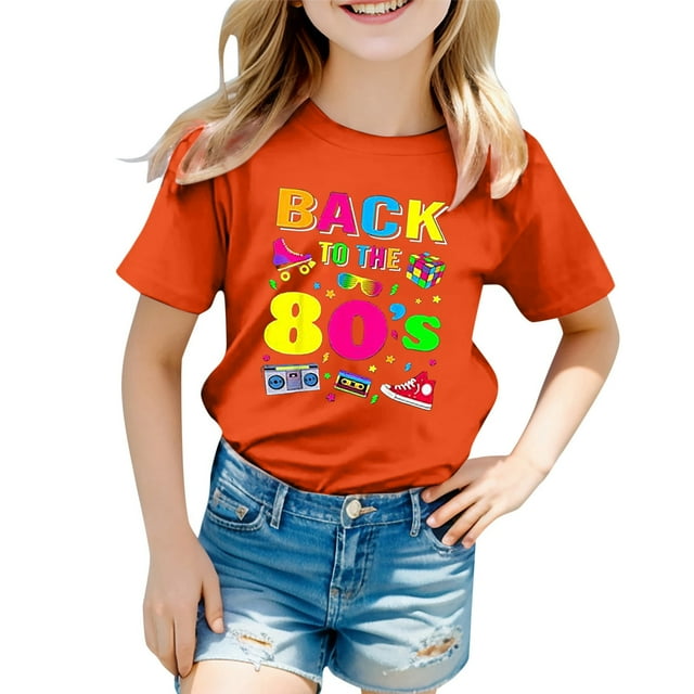 MEZZALL T-Shirt Imprimé Couleur Carnaval pour Enfants, Col Rond, Manches Courtes, 2-3 Ans