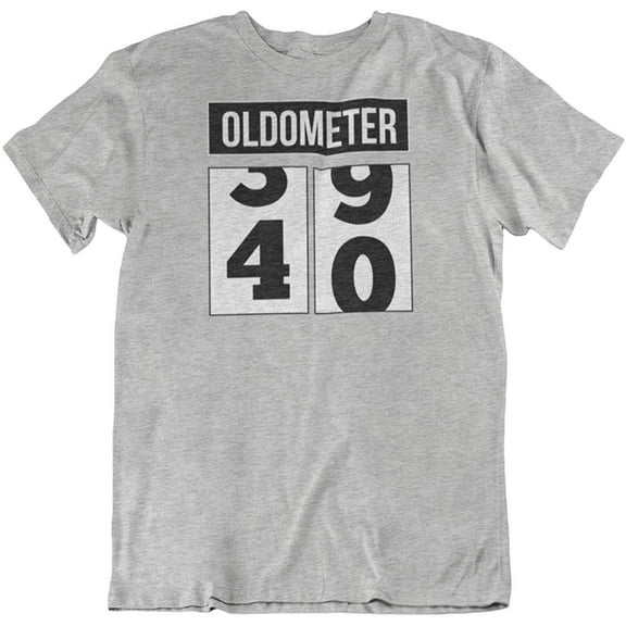 40th Birthday or Anniversary Vintage Oldometer T-Shirt Gifts for Men & Women Light Grey