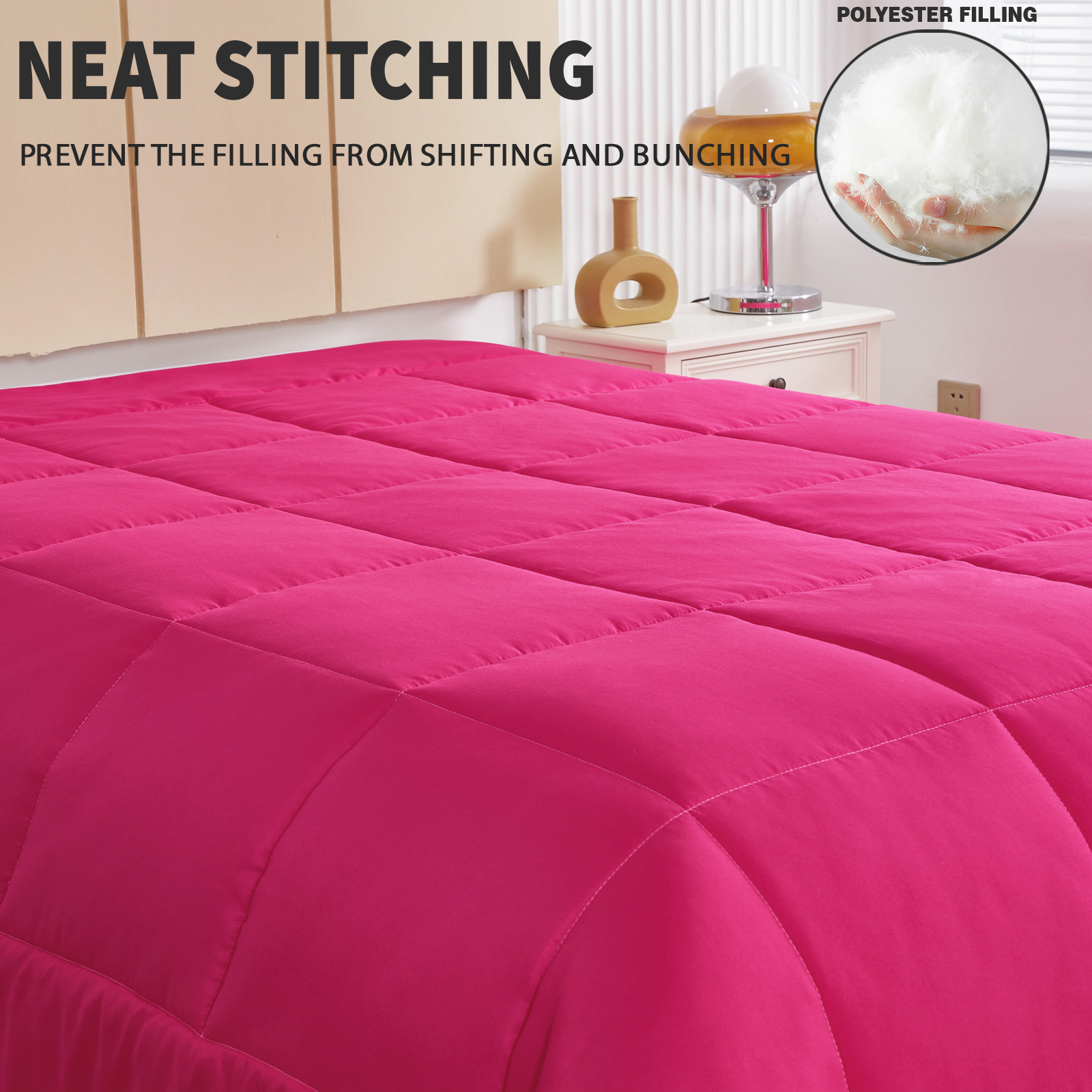 Exclusivo Mezcla Queen Comforter Set, 3-Piece, Reversible Pink photo 3