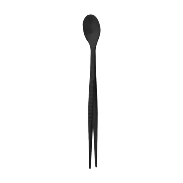 Pinzas de cuchara 2 en 1 para servir en hoteles, cenas familiares y restaurantes. Negro
