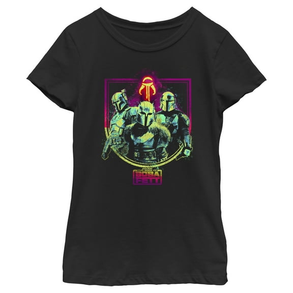 Girl's Star Wars: The Book of Boba Fett The Armorer Din and Boba Graphic Tee Black Small