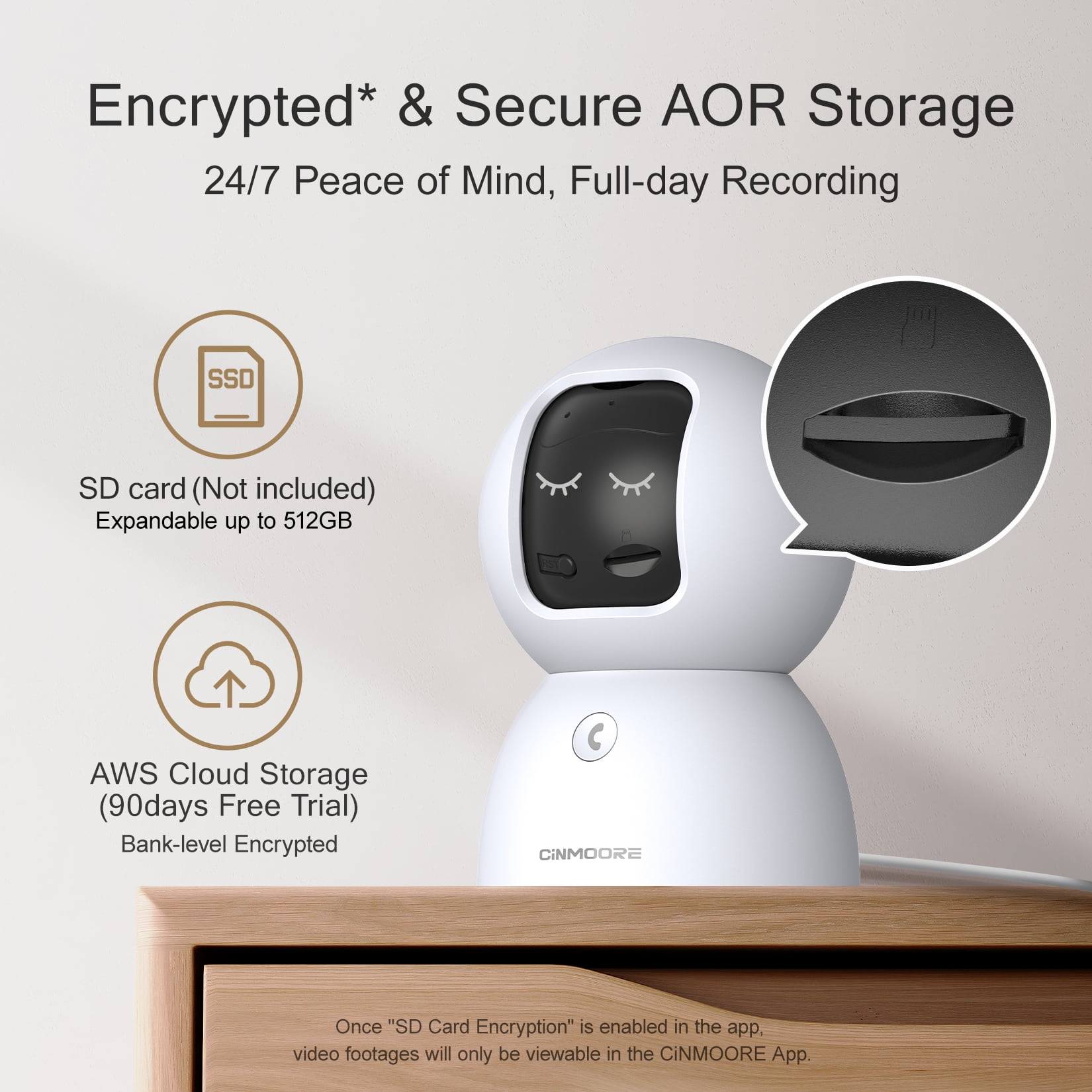 CINMOORE 3K Indoor Home Camera w/ No Monthly Fees AI Tracking&Face ID, Pet/Dog Camera Indoor w/Phone App, 2.4/5GHz WiFi Camera for Home Security Baby Monitor, Pan/Tilt, Full Duplex 2-Way Audio, 3Pack