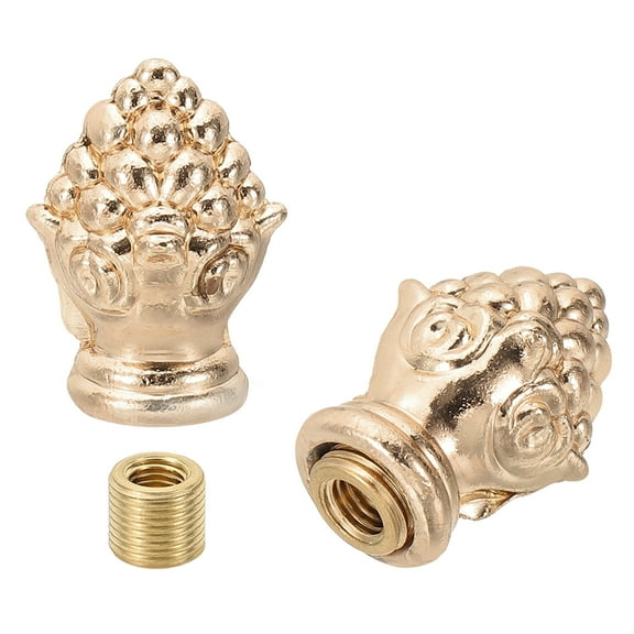 Uxcell 30 x 20mm  Lamp Finials Caps Knob, Solid Lamp Shade Top Decoration Screw Cap Nuts, Rose Gold Tone 2 Set