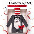 thumbnail image 5 of Halloween K"id"s Costume - 4 Piece Cat Cosplay Jumpsuit with Bow Tie, Hat & Mask, Fancy Dress Up Onesie Outfits for Halloween Nights Party, Size:140, 5 of 11
