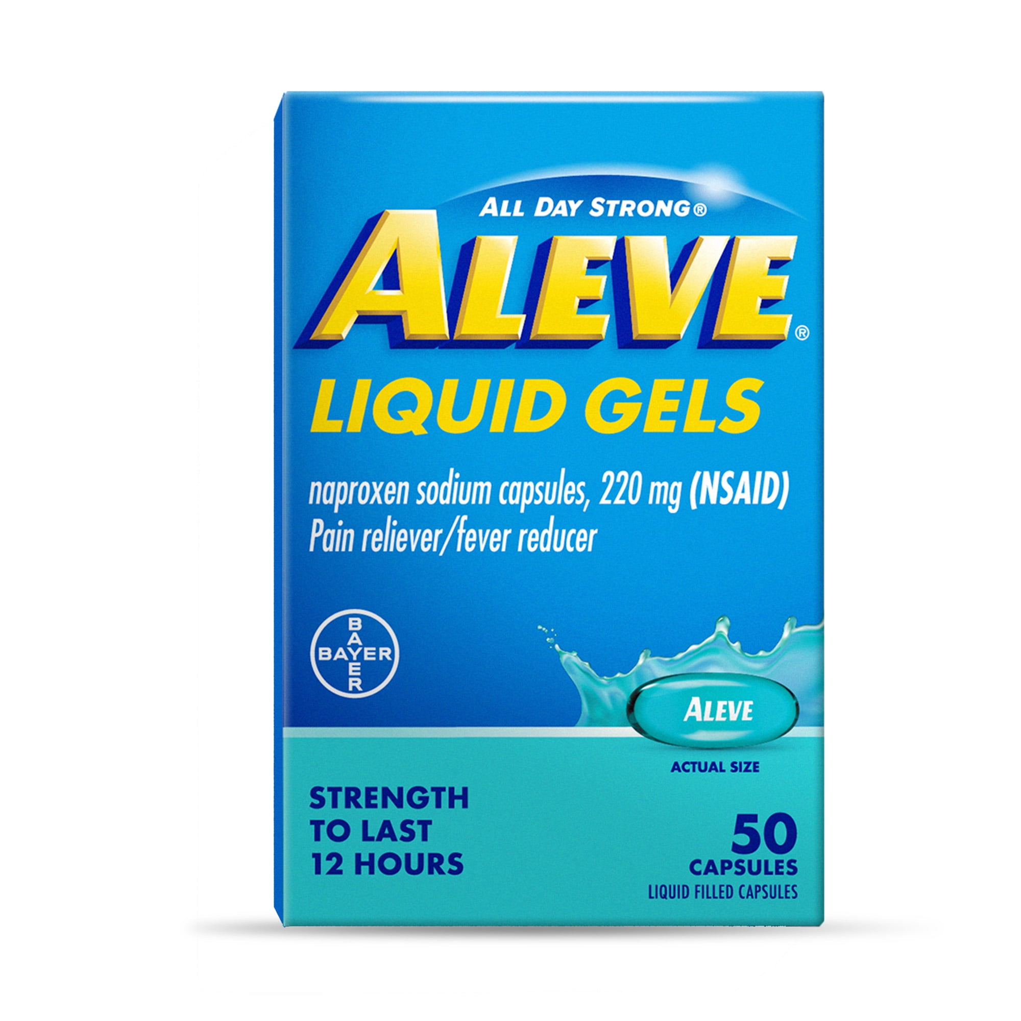Aleve Liquid Gels Naproxen Sodium Pain Reliever, 50 Count HSA/FSA
