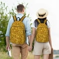 thumbnail image 7 of Hirioo Gold Glitter Canvas Backpack, Durable Travel Backpack with Multiple Compartments,Large Capacity, Backpack for School, Hiking, Work, 7 of 7