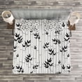 thumbnail image 3 of Ambesonne Asian Boho Quilted Bedspread Set 3 Pcs, Japanese Forest Design, King Size, White Black, 3 of 3