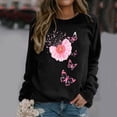 thumbnail image 1 of ICHUANYI Liquidación Mujeres Moda Casual Impresión Cuello Redondo Suelta Manga Larga Camiseta Tops Blusa Sin Capucha Sudaderas ICHUANYI WER202308256750, 1 of 5