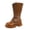 Khaki, variant on Girls Knee High Boots Fashion Lug Sole Side Zipper Tall Riding Boots for Toddler Little Kid Big Kid