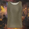 thumbnail image 2 of YAYUBA Men's Sequin Sleeveless Tank Top Sparkly Rave Metallic T-Shirt, Army Green, L, 2 of 4