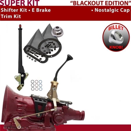 American Shifter 700R4 Shifter Kit Black 8 in. E Brake Trim Kit for EDE02