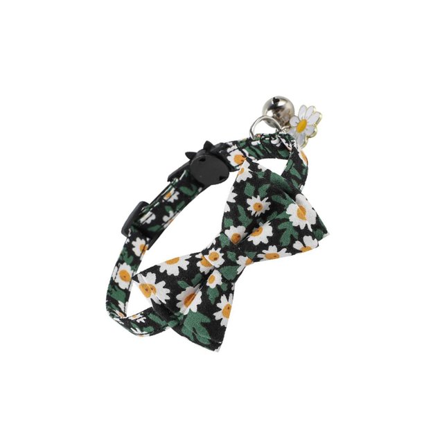 Greeniant Collar de gato con pajarita y campana, collares florales clásicos para gatitos con pajarita extraíble, Collar ajustable para gatito, cachorro, Juguetes para gatos No. 4 Greeniant PT002755-04