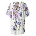 thumbnail image 5 of WXLWZYWL Women's Loose Tops Clearance Crewneck Print Tees Short Sleeve T Shirt Blouse Loose Tops Purple, 5 of 5