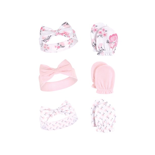 Hudson Baby Headband & Scratch Mitten 6Pc Set (Baby Girls) Walmart