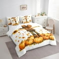 thumbnail image 4 of Manfei Cartoon Scarecrow 7pcs Bedding Comforter Set,Autumn Pumpkin Maples Queen Bedding Sets,Hello Fall Queen Sheet Sets For Girls Boys,Super Cozy Room Decor Reversible, 4 of 9