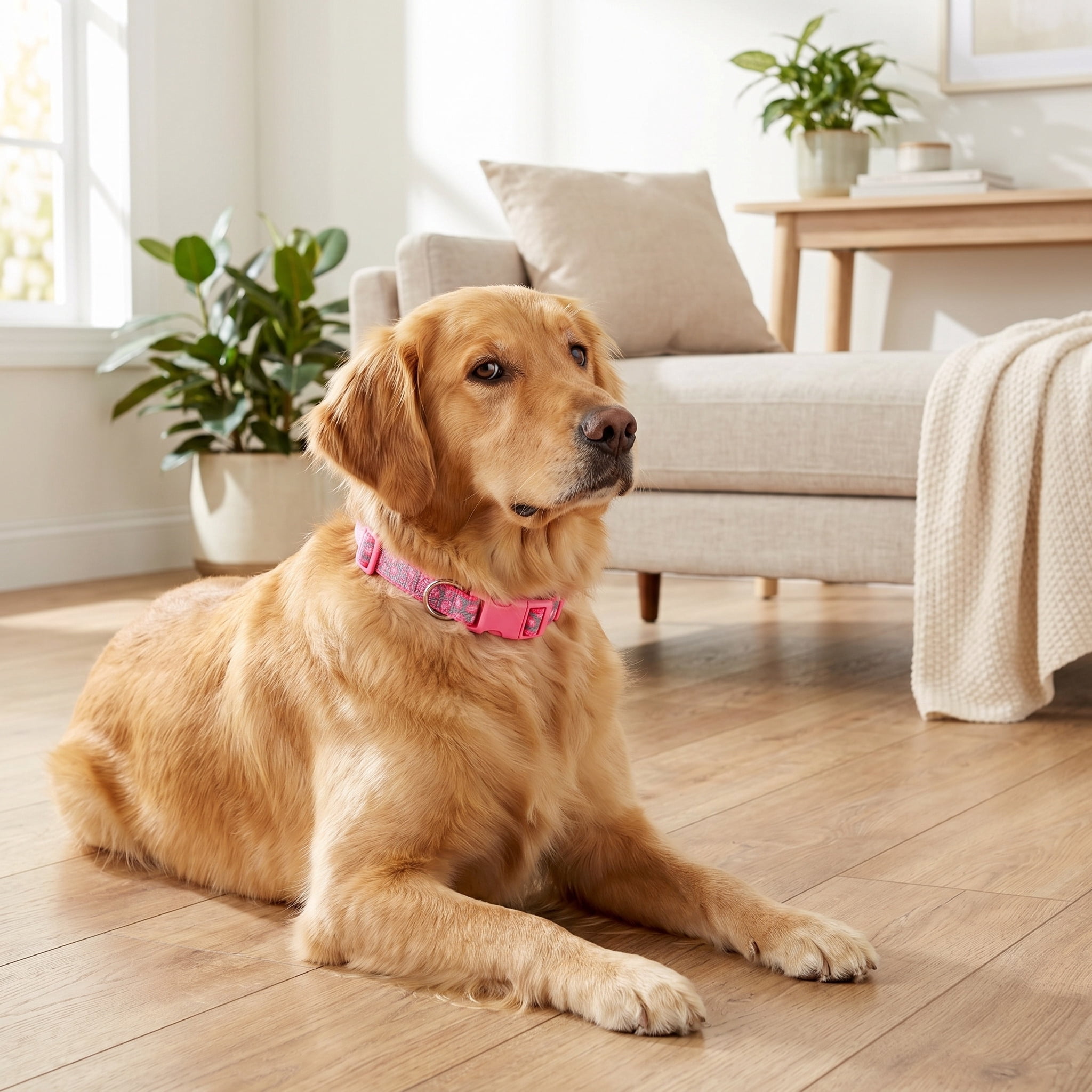 Vibrant Life Reflective Adjustable Dog Collar, Pink Cheetah, Large