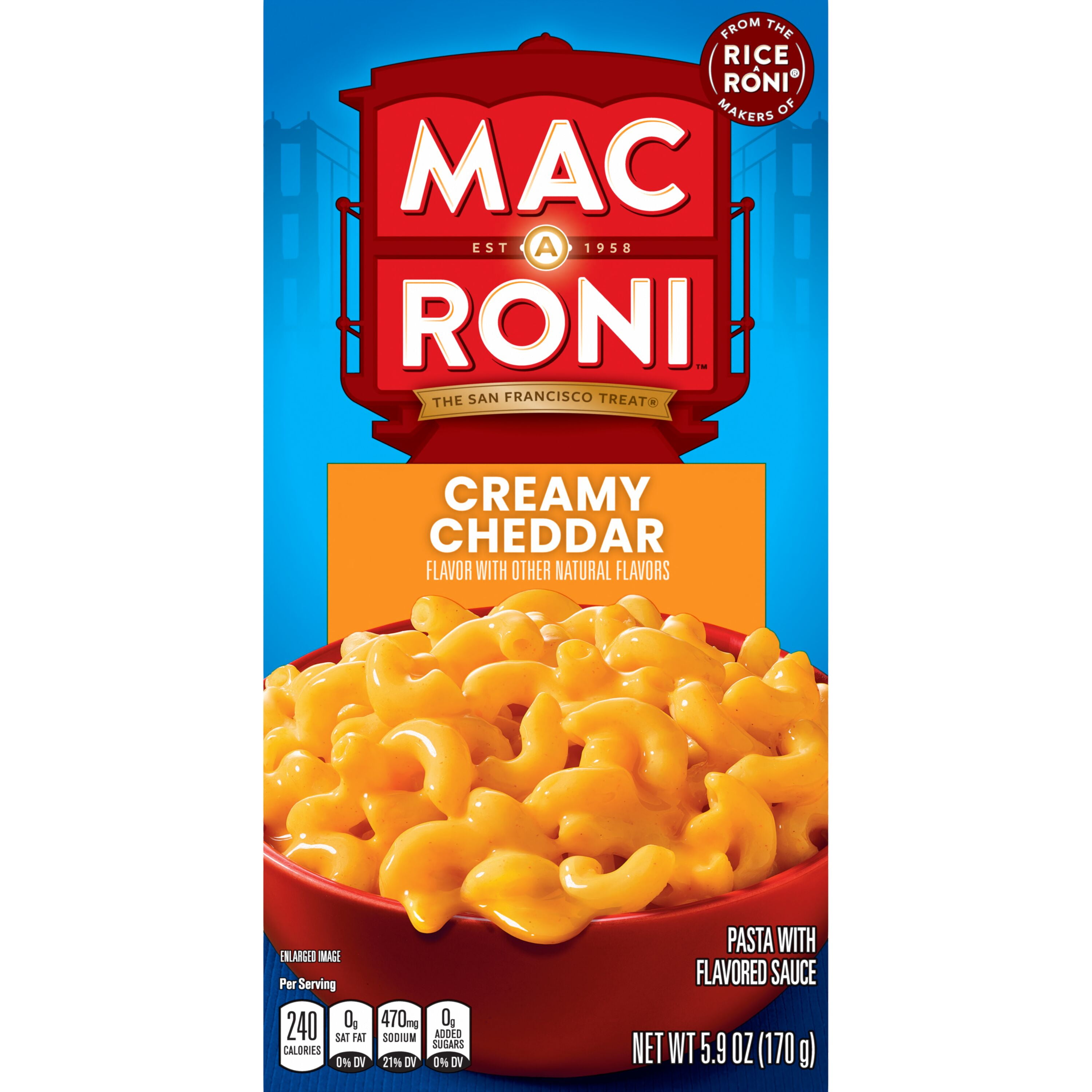 (12 pack) Mac a Roni Pasta Mix Creamy Cheddar, 5.9 oz Box Single Pack