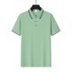 thumbnail image 5 of Blusa y camisa de manga corta con cuello vuelto para hombre, de verano, de malla, informal, holgada, con solapa y botones, de poliéster., 5 of 9