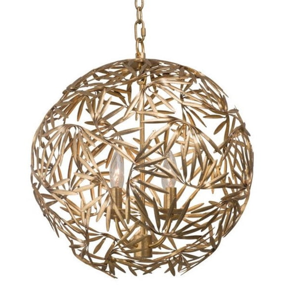 Kalco 507650OL Jardin 4 Light 18" Wide Pendant - Oxidized Gold Leaf