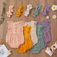 thumbnail image 5 of ZAXARRA Bébé Fille 2 Pièces Ensemble Dentelle Sans Manches Romper + Bandeau Ensemble, 5 of 5