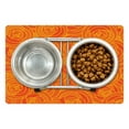 thumbnail image 1 of Orange Pet Mat for Food and Water, Outline Romantic Roses in Seasonal Autumn Colors Abstract Flower Blossoms, Non-Slip Rubber Mat for Dogs and Cats, 18" X 12", by Ambesonne, 1 of 2