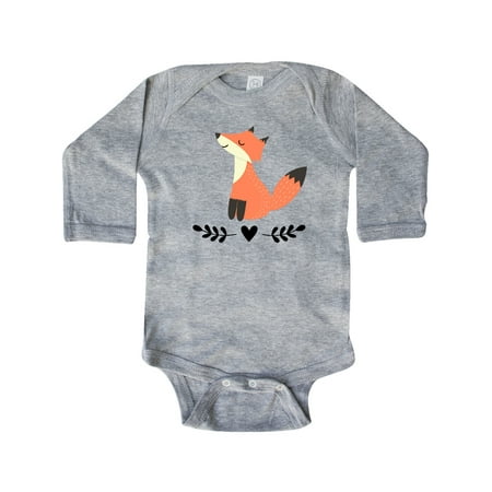 

Inktastic Fox Gifts for Girls Woodland Gift Baby Girl Long Sleeve Bodysuit