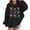 Black, variant on Girls Bow Print Hoodie Long Sleeve Sweatshirt Casual Pullover Top For Kids