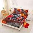thumbnail image 2 of Castle Fairy Graffiti Fire Truck Full Size Sheets 4-Piece for Boys, Flame Splash Print Bed Sheets for Bedroom, Red Black, 2 of 6