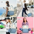 thumbnail image 3 of Lovevook Laptop Backpack 17", Women Teacher Nurse Work Bag Fit 17" Laptop, College School Book Bag Travel Backpack Purses- Beige+Light Blue, 3 of 9
