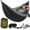 Black & Light Grey, variant on Durable Hammock 500 lb Capacity, Nylon Camping Hammock Chair - Double or Single Sizes w/Tree Straps and Attached Carry Bag - Portable for Travel/Backpacking/Beach/Backyard (Large, Yellow & Blue)