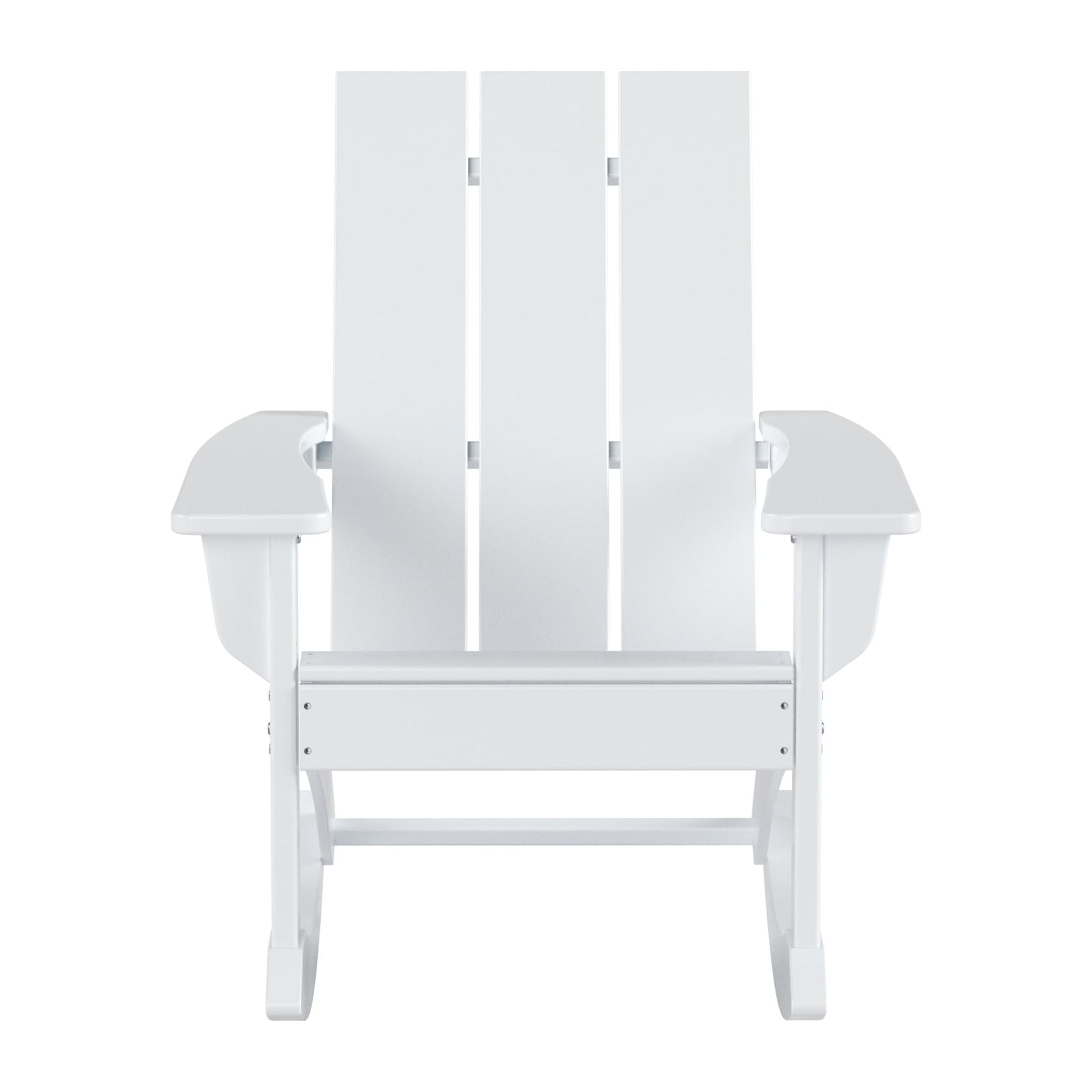GARDEN Set of 2 Modern Plastic Outdoor Rocking Chairs for Patio Porch, White
