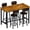 Rustic Brown and Black, variant on MOOSENG 4-Piece Faux Marble Counter Height Bar Table Dining Set with Metal Frame & 4 PU Stools, Space-Saving for Kitchen, Restaurant, Small Apartment Black