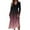 Pink, variant on Women's Autumn Winter Casual V-Neck Long Sleeve Gradient Print Long Dress, Sky Blue, Size L