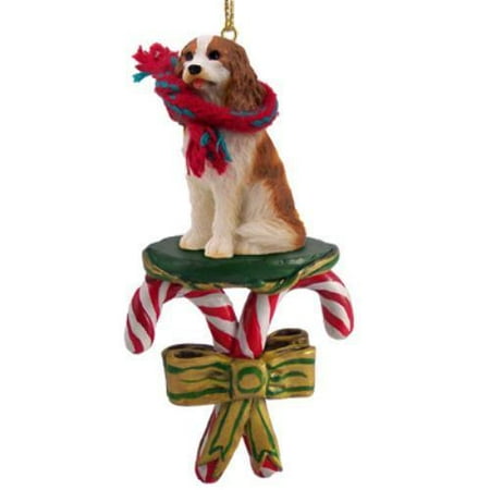 - Cavalier King Charles Spaniel Brown & White Candy Cane Ornament
