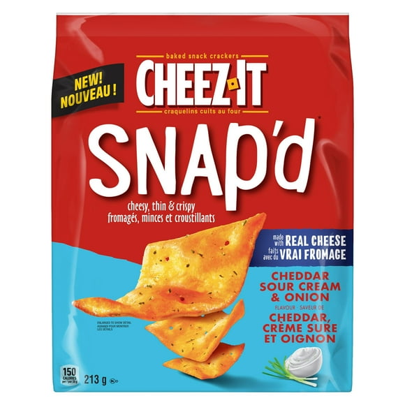 Cheez-It SNAP’d* Saveur de Cheddar Crème Suŕe et Oignon 213 g 213g