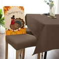 thumbnail image 5 of Dining Chair Slipcover, Thanksgiving Day Fall Cartoon Turkey Pumpkin Maple Leaf Orange Stretch Kitchen Chair Covers Removable Parsons Chair Protector Covers for Dining Room Banquet Party, Set of 6, 5 of 7
